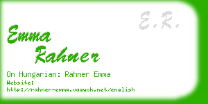 emma rahner business card